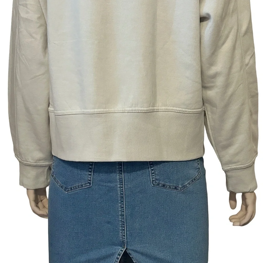 ZARA Turtleneck Sweater Top Classic Fleece Beige Ecologically Grown Oversized - Picture 6 of 16